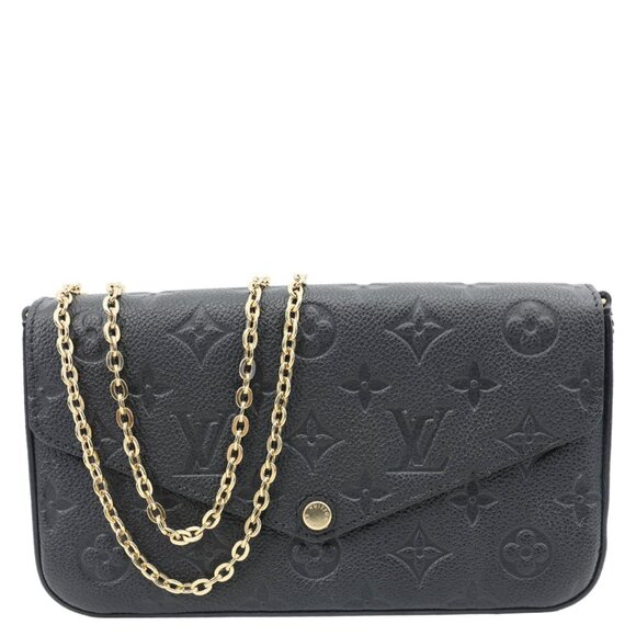 Louis Vuitton Felicie Pochette Monogram Empreinte Crossbody Bag Black - Picture 1 of 14